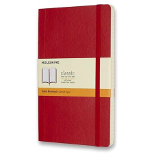 Moleskine L, puha borítóval, vonalas, piros füzet