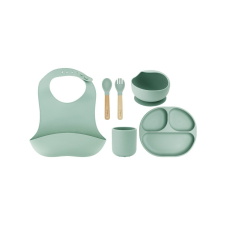 MoMi Set pentru diversificare din silicon, Momi Ami - Green babaétkészlet