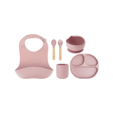 MoMi Set pentru diversificare din silicon, Momi Ami - Pink babaétkészlet