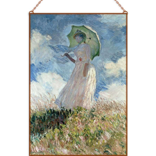  Monet - Hölgy napernyővel üvegkép grafika, keretezett kép