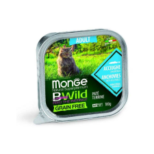 Monge Bwild Cat Adult Macskatáp szardellával 100g macskaeledel