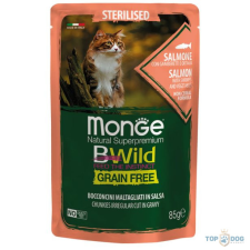 Monge BWild Grain Free Cat 85g Sterilised - Lazac, garnéla és zöldségek macskaeledel