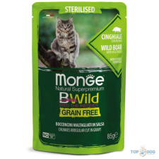 Monge BWild Grain Free Cat 85g Sterilised - Vaddisznó és zöldségek macskaeledel