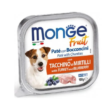 Monge Dog Fruit Paté & Chunkies Pulyka - Áfonya 100g kutyaeledel