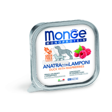 Monge Dog Monoprotein Fruits paté - kacsa, málna 150 g kutyaeledel