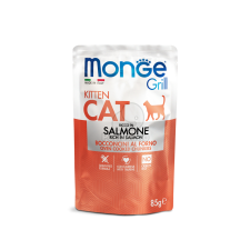  Monge Grill Cat Kitten Lazacos Falatok Aszpikban 85 g macskaeledel