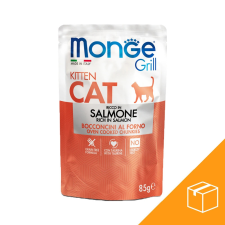 Monge Grill Kitten Alutasakos Macskaeledel (Lazac) - 28x85 g macskaeledel