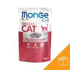 Monge Grill Sterilised Alutasakos Macskaeledel (Borjú) - 28x85 g macskaeledel