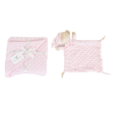 Moni Bennie takaró szundikendővel 75x100cm pink babaágynemű, babapléd