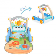 MONI MUSIC WALKER 2in1 járássegítő+játszószőnyeg KÉK lábbal hajtható járgány