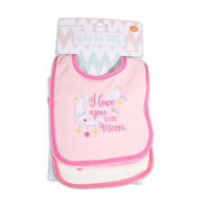 Moni Tibby előke 3 db újszülött méret rózsaszín/pink előke