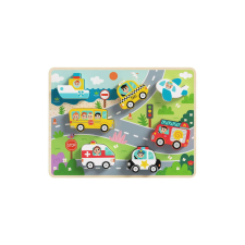Moni Tooky fapuzzle kirakó, forma illesztős közlekedés 9dbos puzzle, kirakós