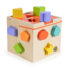 Moni Toys Fajáték fa formabedobós kocka 14x14x13cm formabedobó