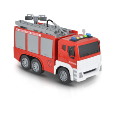  Moni Toys Interaktív műanyag pumpás, kihúzható létrás Tűzoltóautó 1:12 - Piros autópálya és játékautó