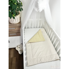 Monica – Puha babatakaró 70×90 cm | Bézs pamutvászon, krém minky, antiallergén töltettel babaágynemű, babapléd