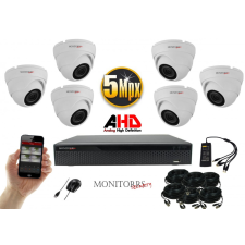  Monitorrs Security - AHD Dóm kamerarendszer 6 kamerával 5 Mpix -6043K6 megfigyelő kamera
