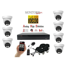  Monitorrs Security - AHD dóm kamerarendszer 7 kamerával 2 Mpix - 6196K7 megfigyelő kamera