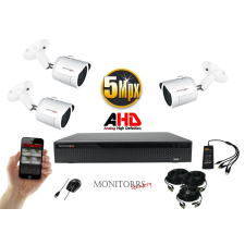  Monitorrs Security - AHD kamerarendszer 3 kamerával 5 Mpix - 6041K3 megfigyelő kamera