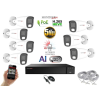  Monitorrs Security - AI Hybrid Light IP kamerarendszer 7 kamerával 5 Mpix WT - 6143k7