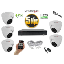  Monitorrs Security - IP Dóm kamerarendszer 5 kamerával 5 Mpix WD - 6080K5 megfigyelő kamera
