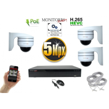  Monitorrs Security - IP PTZ kamerarendszer 3 kamerával 5MPix - 6008k3 megfigyelő kamera