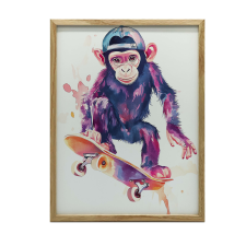 MONKEY GREDEBOARD FALI PLAKÁT ALUMÍNIUM KERETTEL 70x100 grafika, keretezett kép