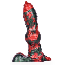 MONSTERED Caliorix – prémium vibráló dildó, 20,5 x 7 cm, fekete-piros vibrátorok