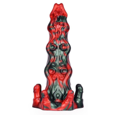 MONSTERED Hortarix – prémium fekete-piros dildó 19 x 5,5 cm műpénisz, dildó