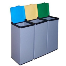  Monti 3 db-os műanyag szemetes kosár készlet szelektív hulladékgyűjtésre, 3 x 85 l térfogat, színkombináció szemetes