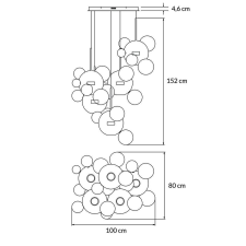 MOOSEE Capri Disc 5 LED Üvegbúrás Függőlámpa Arany világítás