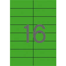 MOS Etikett címke színes 105X37 mm zöld 16 db/ív, 25 ív/csomag etikett