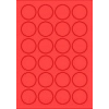 MOS Etikett címke színes kör 40 mm-es átmérő kerek piros 24 db/ív, 25 ív/csomag