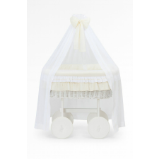  Moses Basket fonott függönyös kiságy Deluxe Bellamy - fehér + krémszínű ágynemű babakocsi kiegészítő