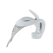  Mosócsaptelep, fedélzetre szerelhető, modern design, fehér (rövid) csaptelep