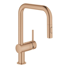 Mosogató csaptelep Grohe Minta kihúzható zuhannyal, 2 áram Warm Sunset 32322DL2 csaptelep