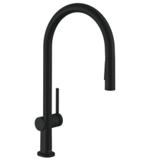  Mosogató csaptelep Hansgrohe Talis kihúzható zuhannyal, 2 áram matt fekete 72800670 csaptelep