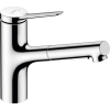  Mosogató csaptelep Hansgrohe Zesis M33 kihúzható zuhannyal, 2 áram króm 74821000