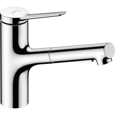  Mosogató csaptelep Hansgrohe Zesis M33 kihúzható zuhannyal, 2 áram króm 74821000 csaptelep