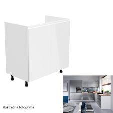  Mosogatószekrény, fehér/szürke extra magasfényű, AURORA D80Z bútor