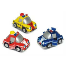  Mosolygó szirénázó fém autó - 10 cm, többféle autópálya és játékautó