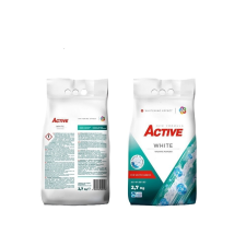  Mosópor 2,7 kg (40 mosás) zsákos fehér ruhákhoz Active White tisztító- és takarítószer, higiénia