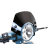 Moto Nostra Szélvédő fekete tartóval Moto Nostra w=340mm, h=105mm Vespa PX80, PX125, PX150, PX200, LML 125/150 Star/Stella fekete színű