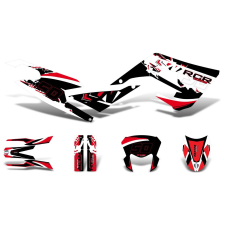 Motomotors Díszítő / matricakészlet fekete-fehér-piros matt Gilera RCR 50 2018-hez motorkerékpár idom