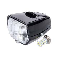 Motomotors Fényszóró szögletes fekete LED kapcsolóval Puch Maxi mopedhez egyéb motorkerékpár alkatrész