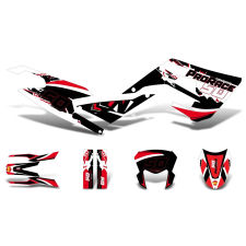 Motomotors Matrica / matrica készlet fekete-fehér-piros fényes Derbi Senda 50 2018-. egyéb motorkerékpár alkatrész