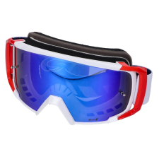 Motomotors MX szemüveg LUC1 Team fehér / piros - Irídium kék motoros szemüveg