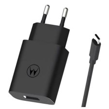 Motorola TURBOPOWER hálózati töltő USB-A aljzat (5V/3A, 20W, gyorstöltő 3.0 + USB-C kábel) fekete (MOTOCHAR20W) mobiltelefon kellék