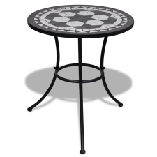  Mozaik asztal 60 cm fekete / fehér kerti bútor