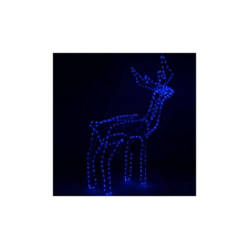  Mozgó fejű LED 3D rénszarvas kültéri dekoráció, 110 cm, kék kültéri izzósor