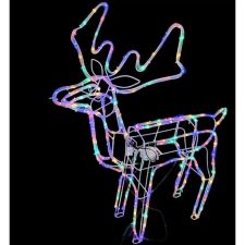  Mozgó fejű LED 3D rénszarvas kültéri dekoráció, 90 cm, színes kültéri izzósor